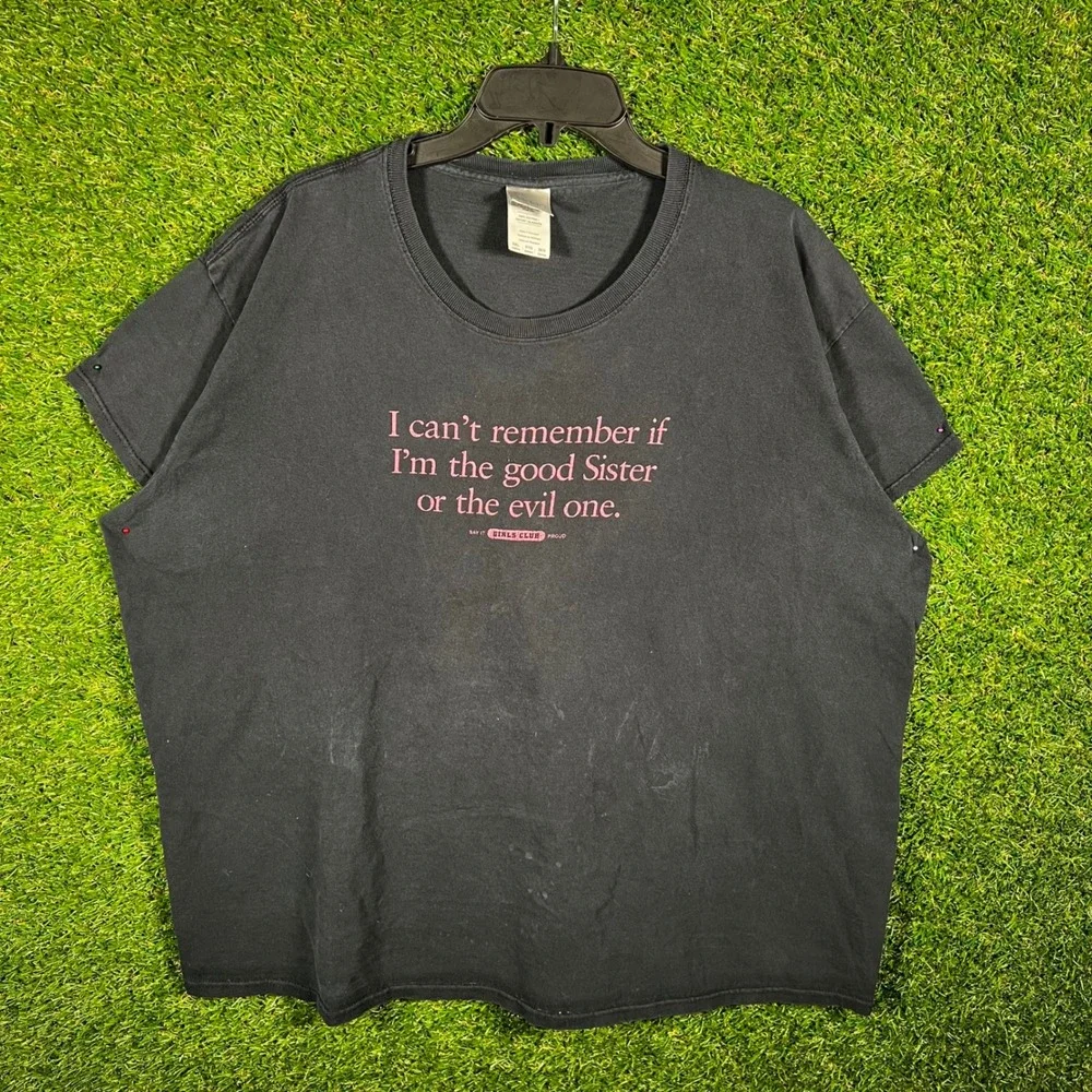 Gildan Black‎ Good Sister Evil One Graphic T-Shirt Ladies 3XL Short Sleeve Tee